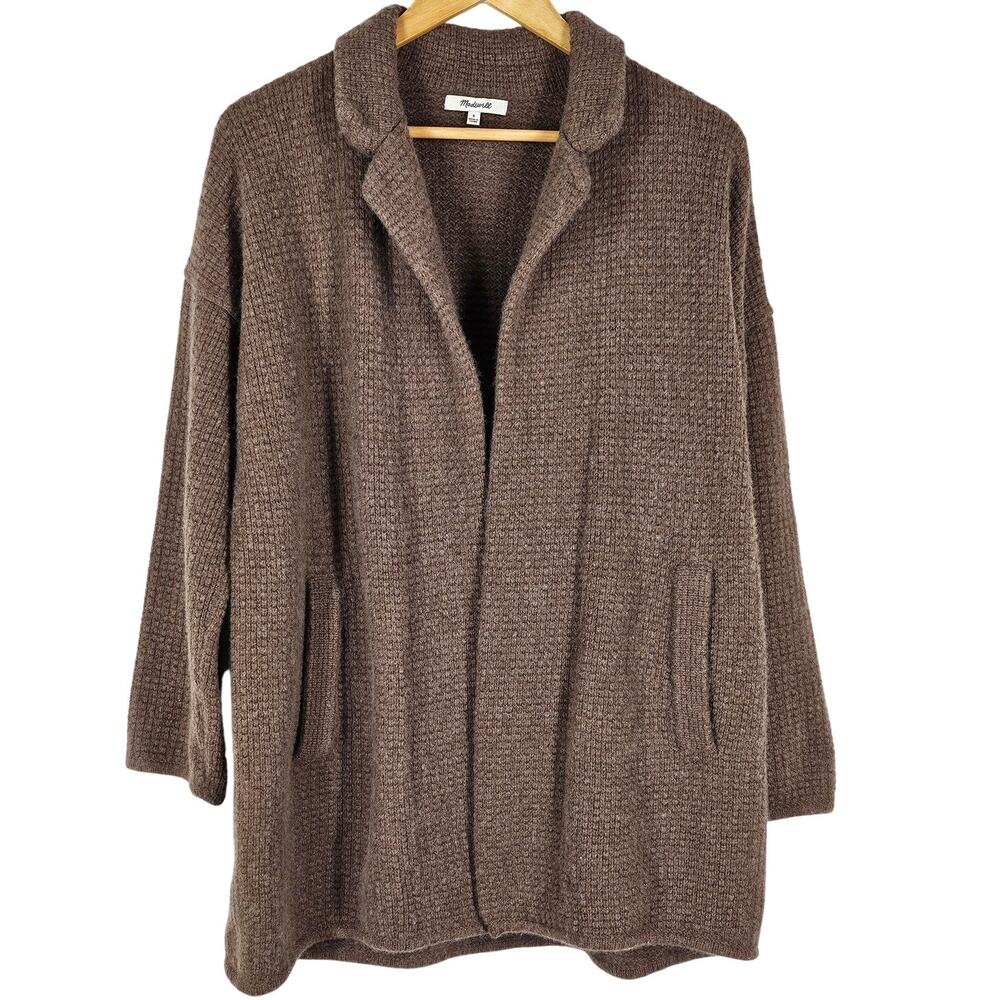 MADEWELL WOMEN'S MERINO WOOL BLEND CARDIGAN SWEATER – SIZE SMALL – OVERSIZED FIT